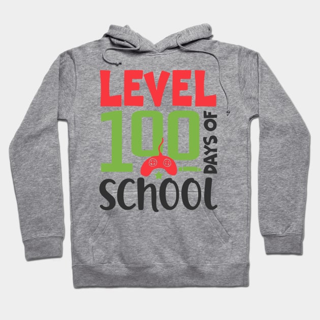 Level 100 Video Gaming 100 days of school boys girls gift Hoodie by BadDesignCo